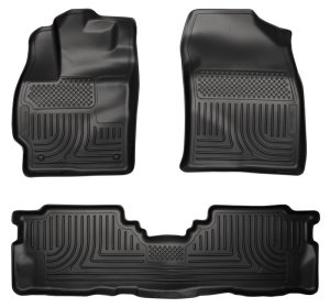 Toyota Prius v Floor Liners - Front + Rear - Husky Liners - WeatherBeater - Black - 2012